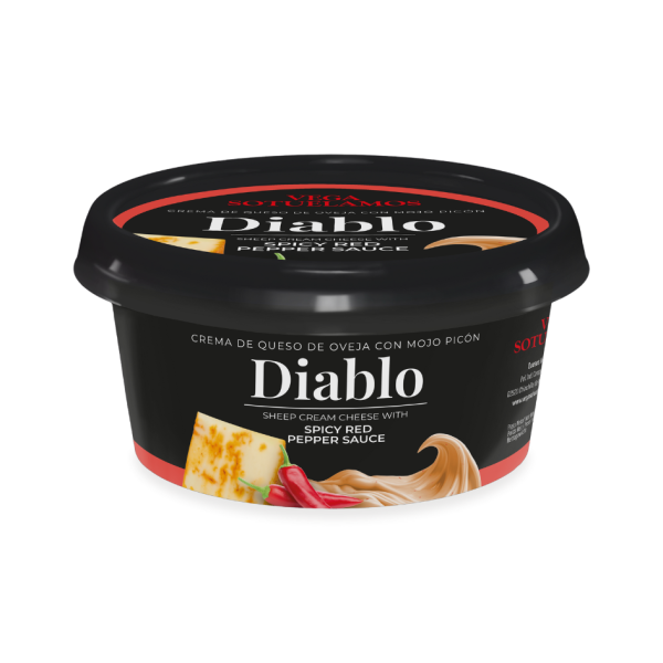 Crema de queso de oveja con mojo picón (Diablo)